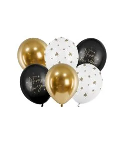 Ballon 30 Cm Latex Nouvel An X6