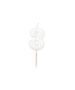 Bougie 3 Metal 8CM Blanc