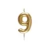 BOUGIE CHIFFRE 9 OR 9 X 4 CM