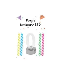 BOUGIE CLIGNOTANTE CHIFFRE 0