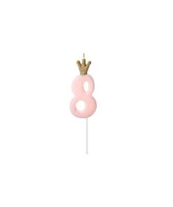 Bougie Rose Chiffre 8