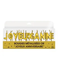 Bougies Joyeux Anniversaire Or