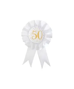 COCARDE DES ÂGES MÉTAL OR 50 ANS DIAM 8 CM