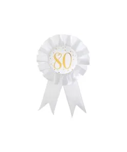 COCARDE DES ÂGES MÉTAL OR 80 ANS DIAM 8 CM