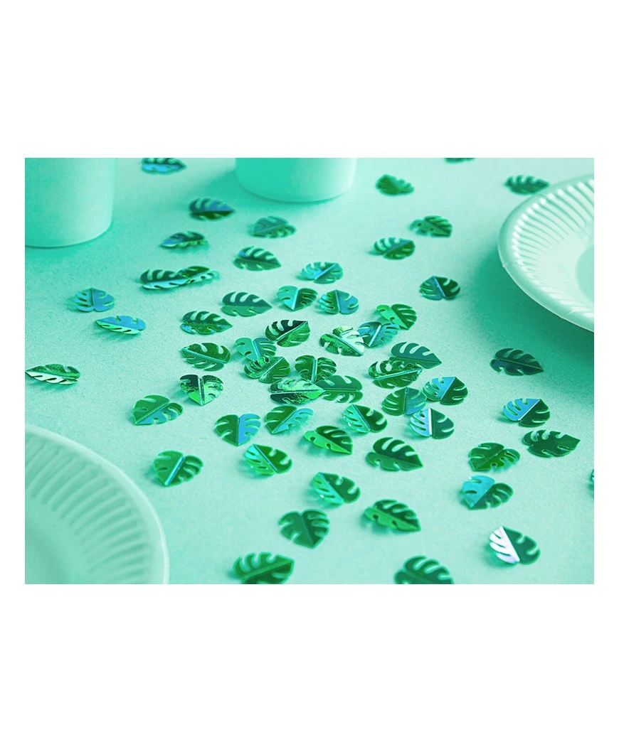 CONFETTIS METTALLIQUES FEUILLES VERTES VERT 15GR 2 CONFETTIS METTALLIQUES FEUILLES VERTES VERT 15GR – Image 2