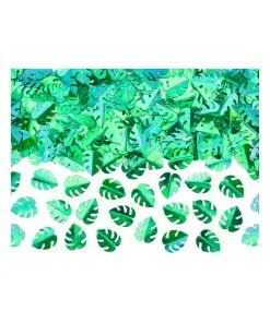 CONFETTIS METTALLIQUES FEUILLES VERTES VERT 15GR