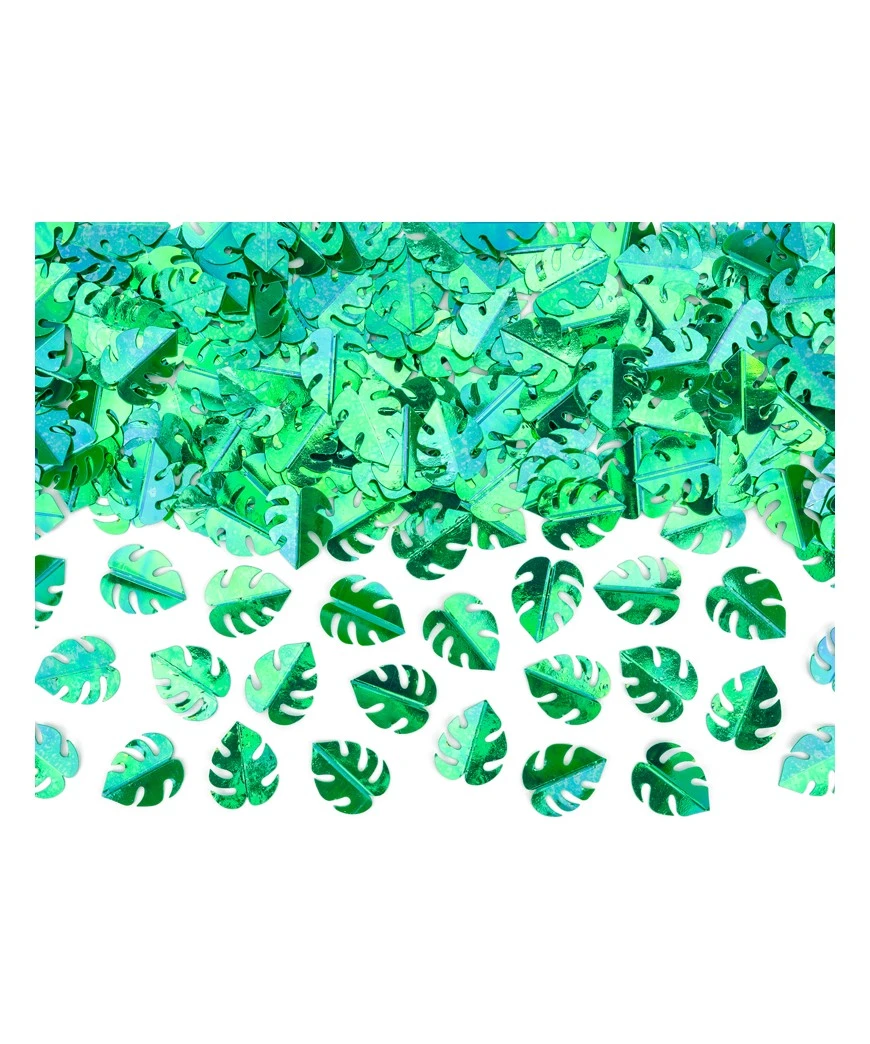 CONFETTIS METTALLIQUES FEUILLES VERTES VERT 15GR 1 CONFETTIS METTALLIQUES FEUILLES VERTES VERT 15GR