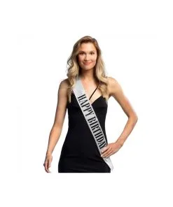 Echarpe Happy Birthday Argent