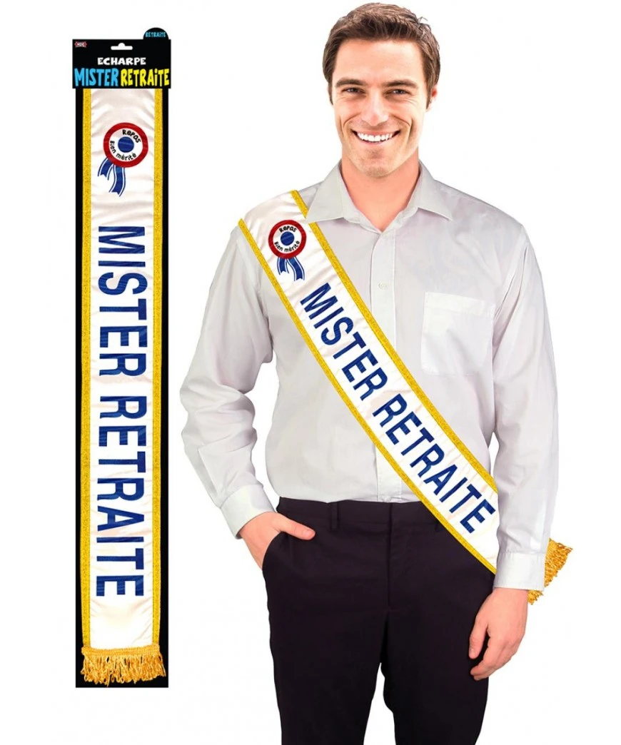 ECHARPE MISTER RETRAITE BLEUE 1 ECHARPE MISTER RETRAITE BLEUE