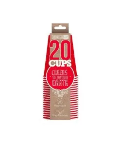 GOBELETS EN CARTON 53 CL PAQUET DE 20 ROUGE 53 CL