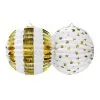 Lampions X2 25CM Blanc Et Or