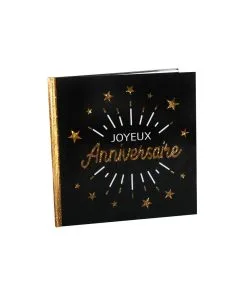 LIVRE D' OR JOYEUX ANNIVERSAIRE JOYEUX ANNIVERSAIRE OR 24 X 24 CM