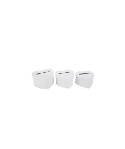 Lot De 3 Urnes Coeur Blanches 22CM/23.5CM/25CM