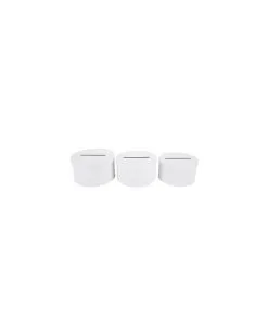 Lot De 3 Urnes Rondes Blanches 22CM/23.5CM/25CM