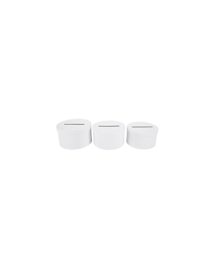 Lot De 3 Urnes Rondes Blanches 22CM/23.5CM/25CM 1 Lot De 3 Urnes Rondes Blanches 22CM/23.5CM/25CM