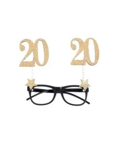 LUNETTES 20 ANS LUNETTES PAILLETEES OR 15X16CM