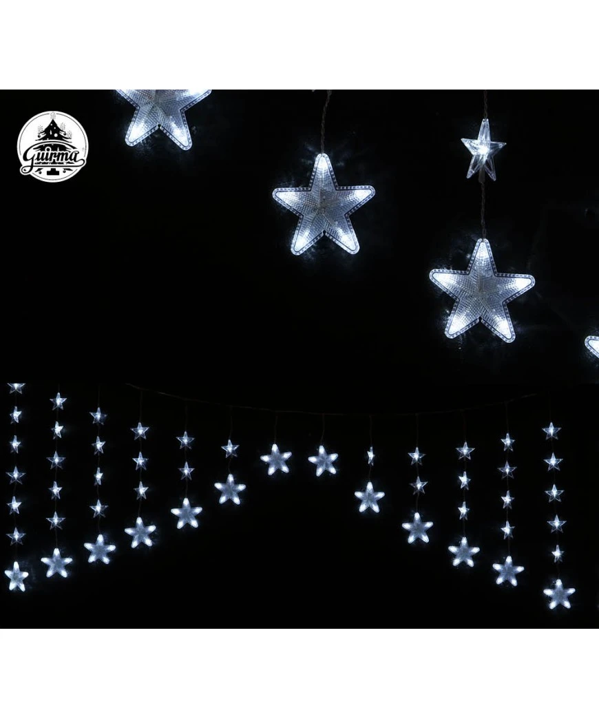 Rideau Étoiles Blanches 136 Led 1 Rideau Étoiles Blanches 136 Led