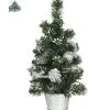 Sapin Décoré Argent 40CM Enneigé