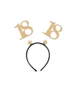 SERRE-TETES 18 ANS SERRE-TETES PAILLETES OR 15X16CM