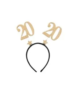 SERRE-TETES 20 ANS SERRE-TETES PAILLETES OR 15X16CM