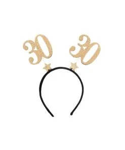 SERRE-TETES 30 ANS SERRE-TETES PAILLETES OR 15X16CM