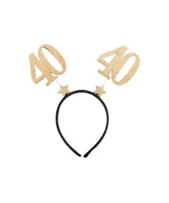 SERRE-TETES 40 ANS SERRE-TETES PAILLETES OR 15X16CM