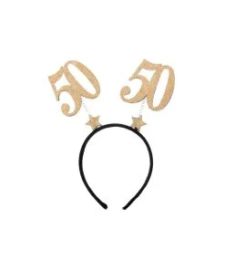 SERRE-TETES 50 ANS SERRE-TETES PAILLETES OR 15X16CM