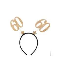 SERRE-TETES 60 ANS SERRE-TETES PAILLETES OR 15X16CM