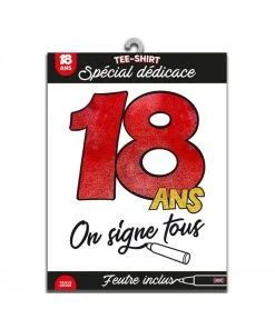 T-shirt On Signe 18 Ans (pour 18 Ans/ Avec Feutre)
