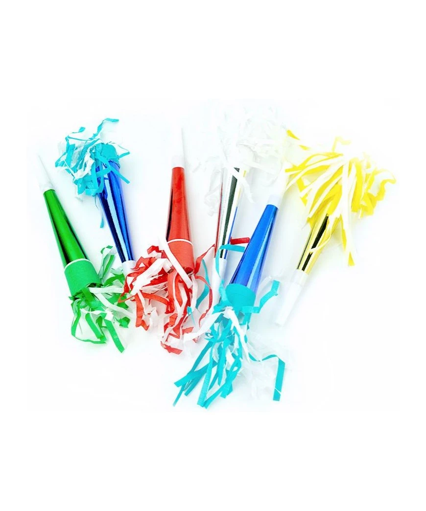 TROMPETTES A FLOTS METALLISEES X6 20 CM 1 TROMPETTES A FLOTS METALLISEES X6 20 CM